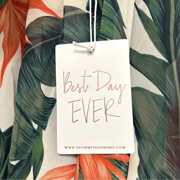 Show Me Your Mumu Hacienda Maxi Dress Off Shoulder Paradise Tropical Floral XS - Picture 8 of 13